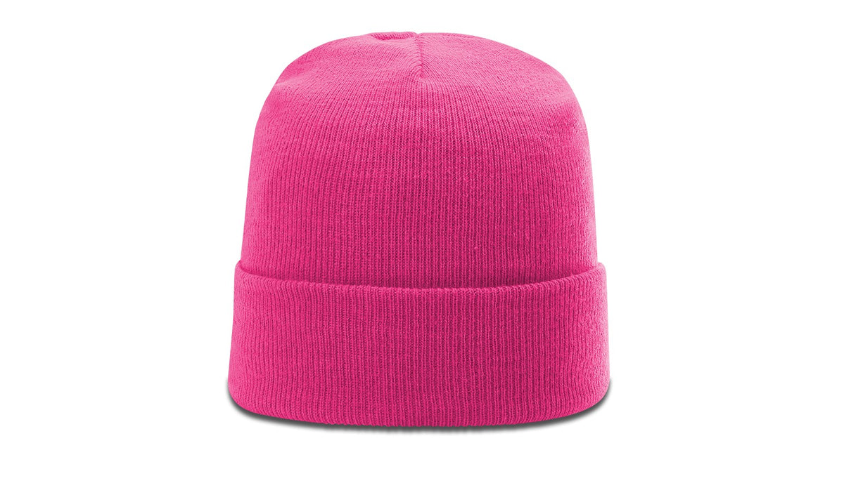 Neon Pink Solid Beanie with Cuff