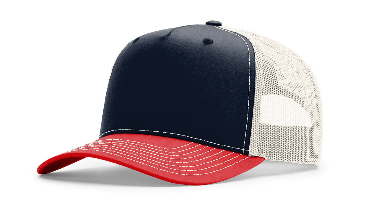 Navy/Birch/Red Five Panel Champ Trucker