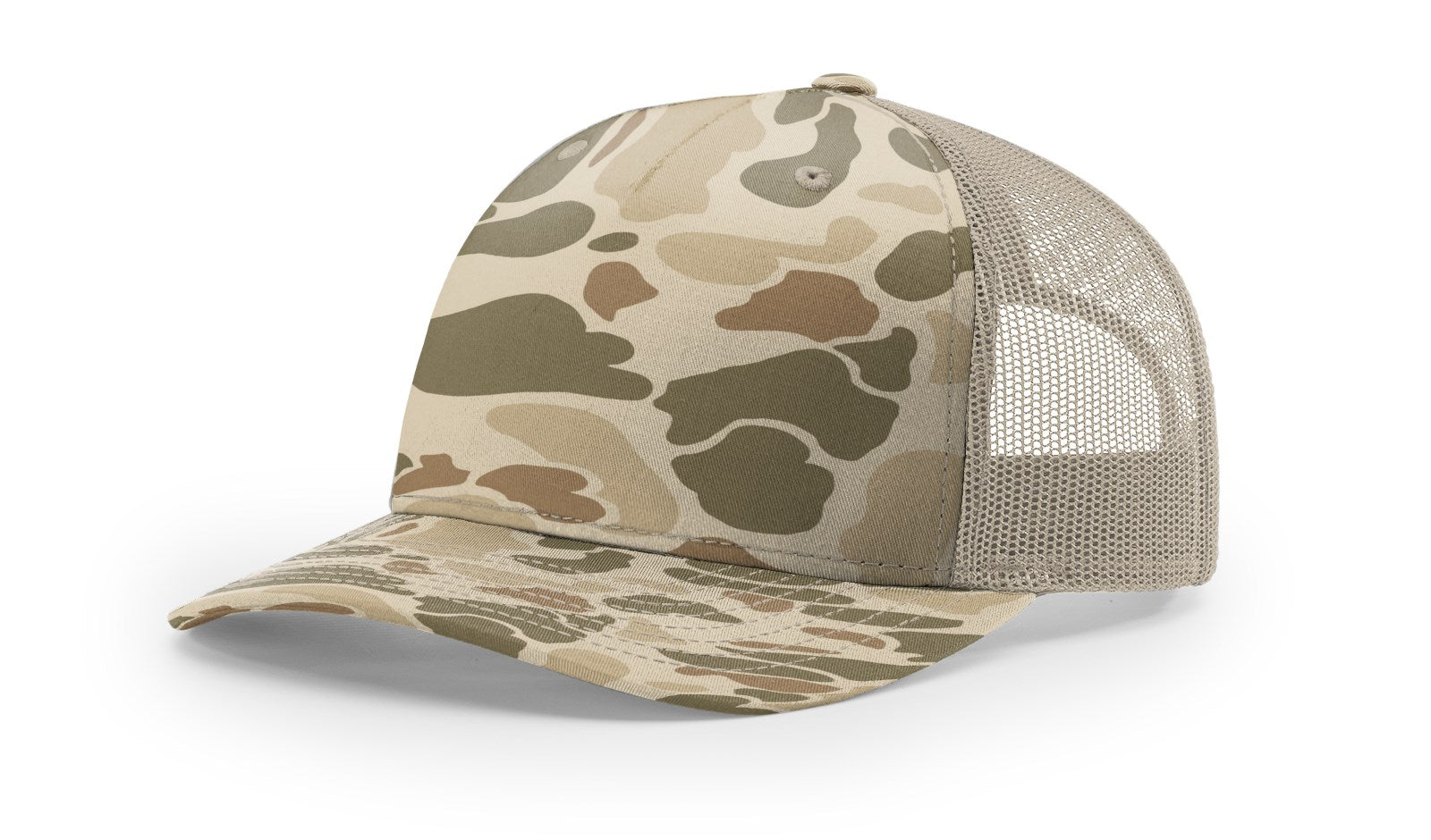 Harvest Duck Camo/Light Tan Printed Five Panel Trucker