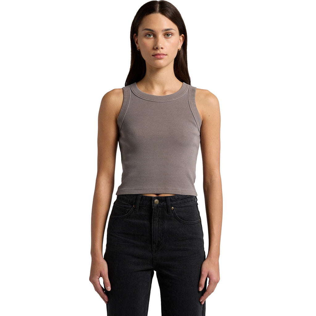 Front View of  Wo's Faded Organic Rib Crop Tank | 4035  grouped