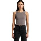 Front View of  Wo's Faded Organic Rib Crop Tank | 4035  grouped
