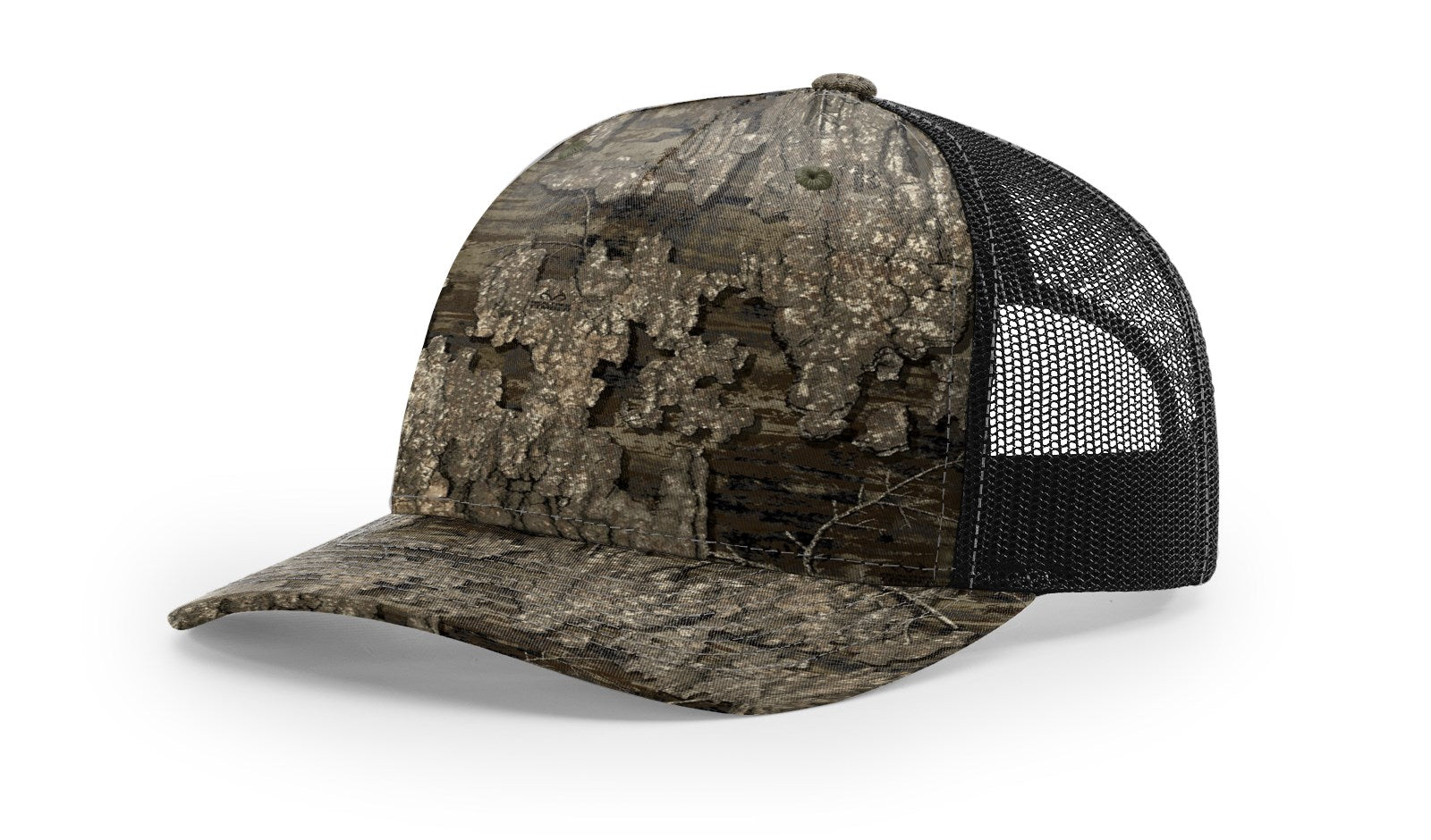 Realtree Timber/Black Printed Five Panel Trucker