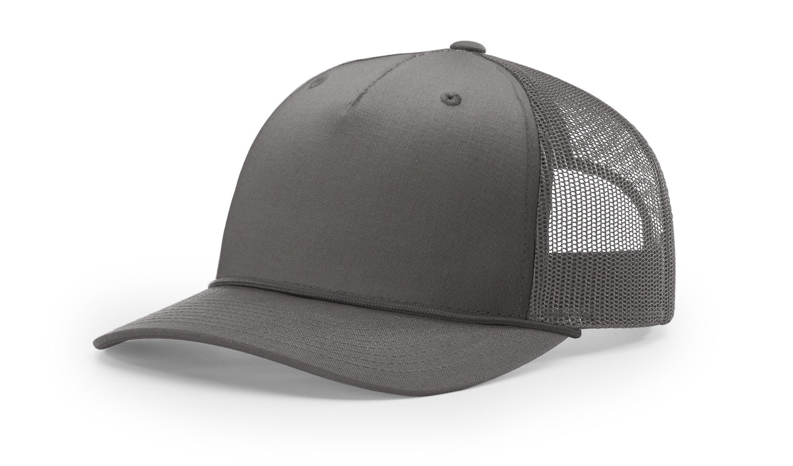 Charcoal-Charcoal Five Panel Trucker with Rope