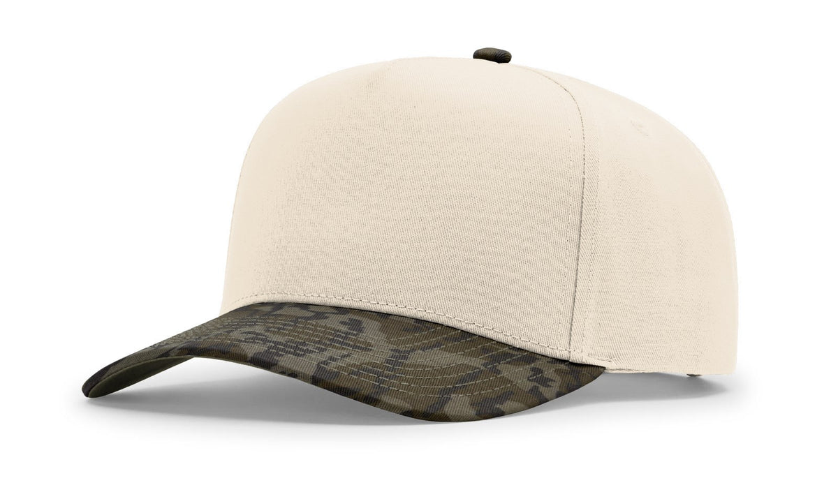 Cream/Mossy Oak Bottomland Full Fabric Five Panel Champ
