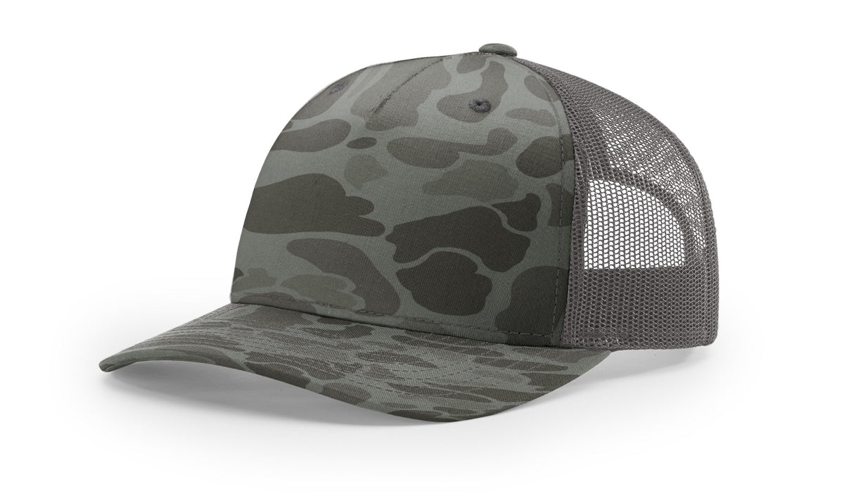 Riverstone Duck Camo/Charcoal Printed Five Panel Trucker