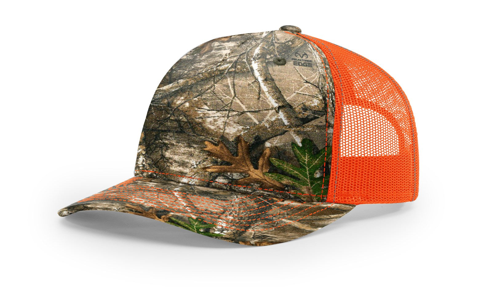 Realtree Edge/Blaze Orange Printed Five Panel Trucker