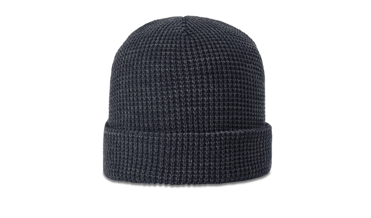 Gun Metal Waffle Knit Beanie with Cuff