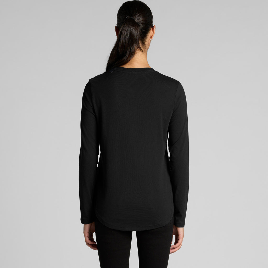 Rear View of  Wo's Maple Curve L/S Tee | 4021  grouped