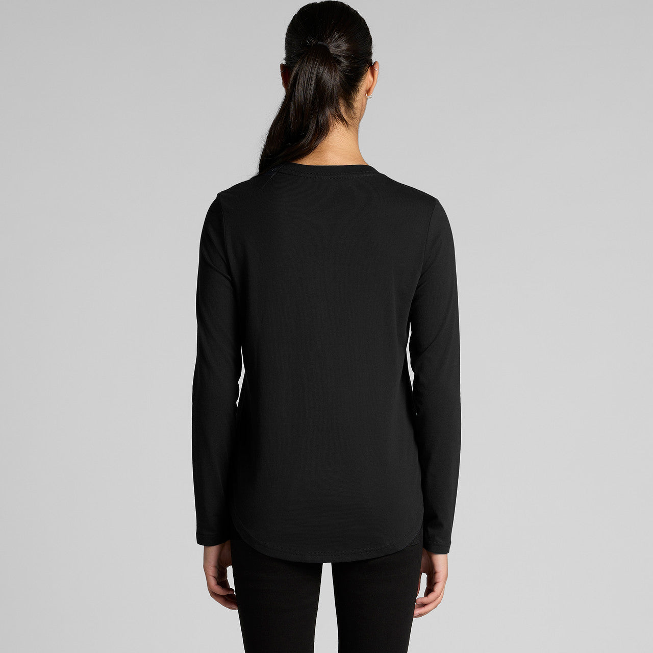 Rear View of  Wo's Maple Curve L/S Tee | 4021  grouped