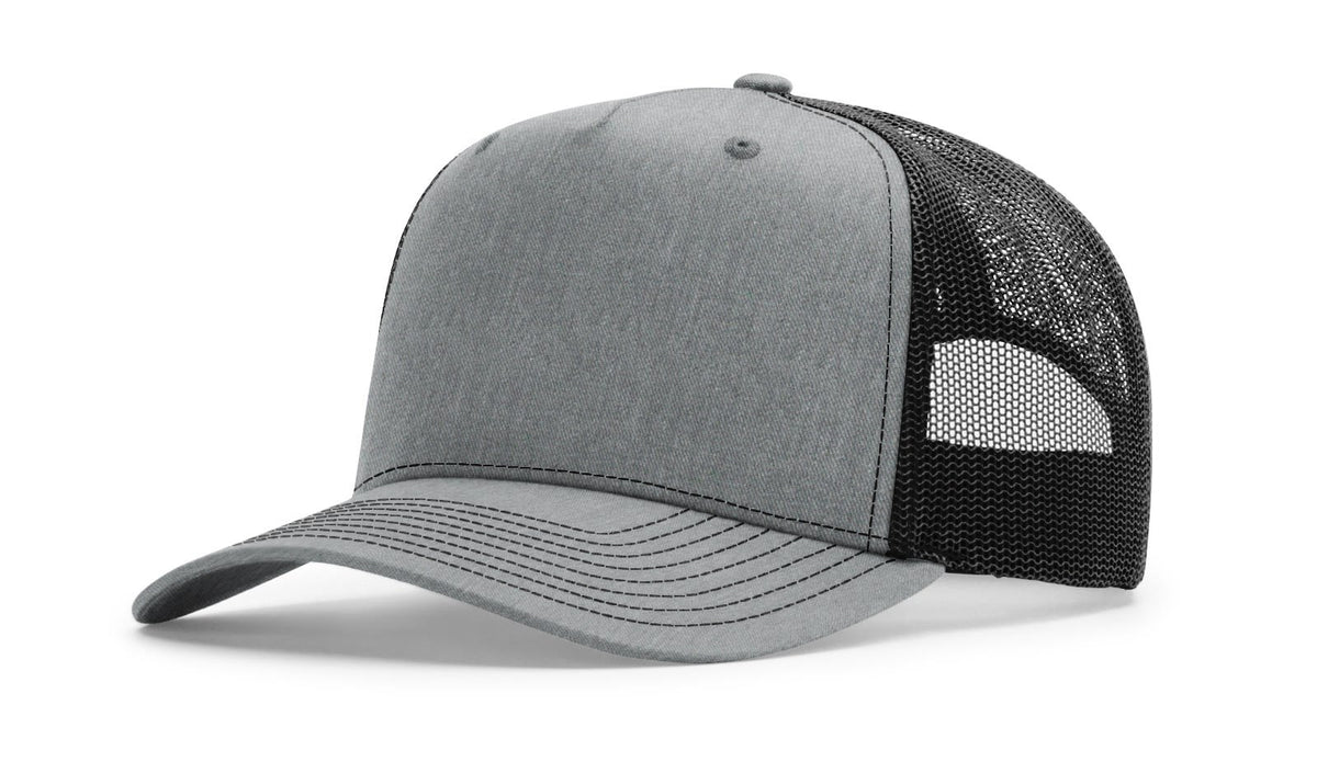 Heather Grey/Black Five Panel Champ Trucker
