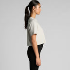 Left View of  Wo's Heavy Faded Crop Tee | 4089  grouped