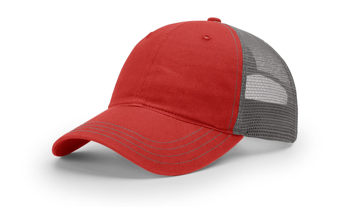 Red/Charcoal Garment Washed Trucker