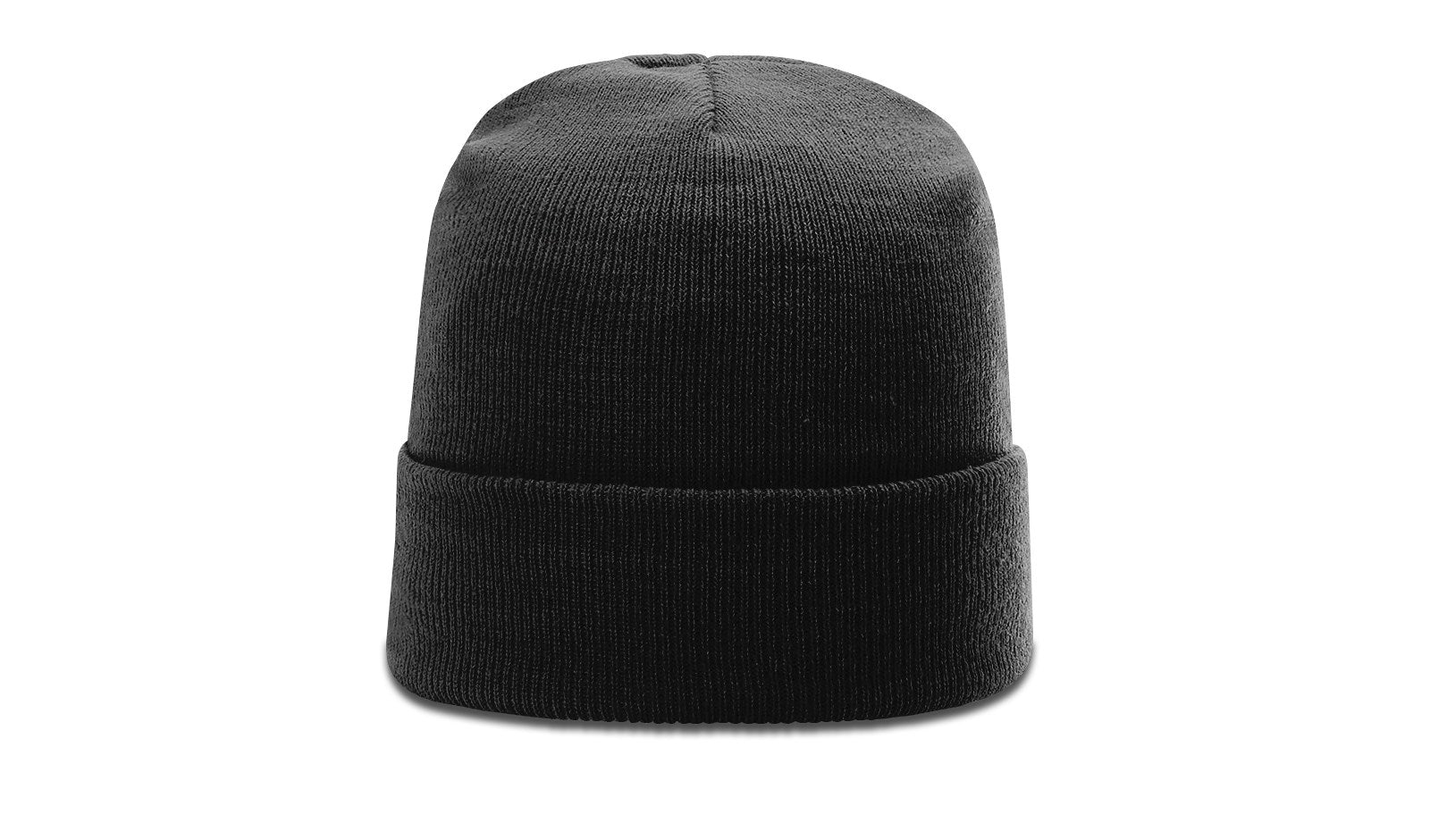 Black Solid Beanie with Cuff