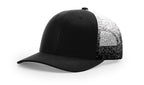 Black/Black-White Fade Printed Mesh Trucker