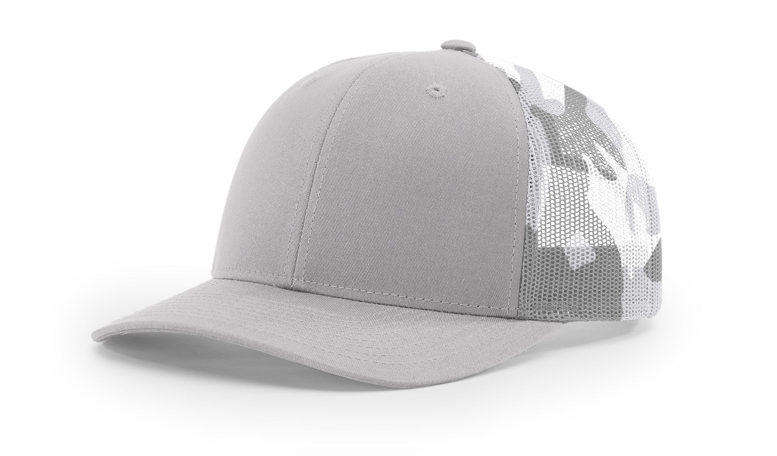 Silver/Grey Camo Printed Mesh Trucker