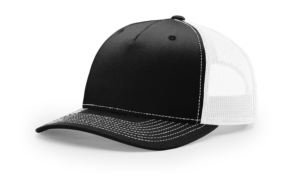 Black/White Five Panel Trucker