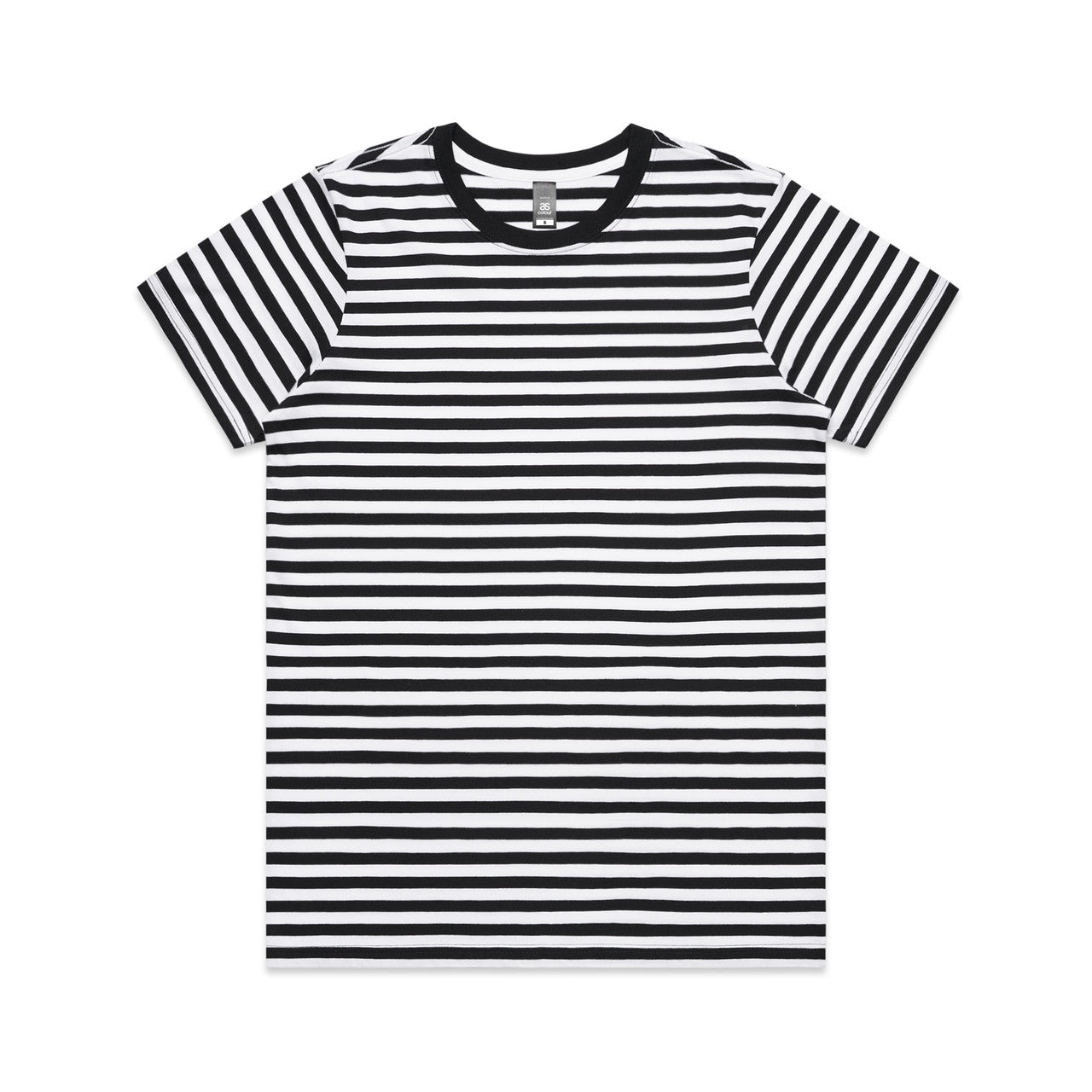 BLACK/WHITE Wo's Maple Stripe Tee | 4037