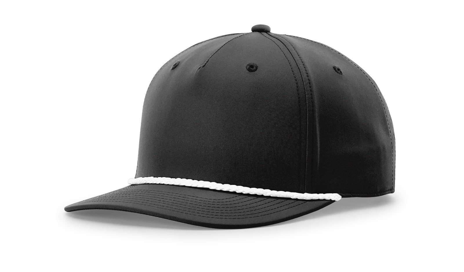 Black-White 5 Panel Classic Rope Cap