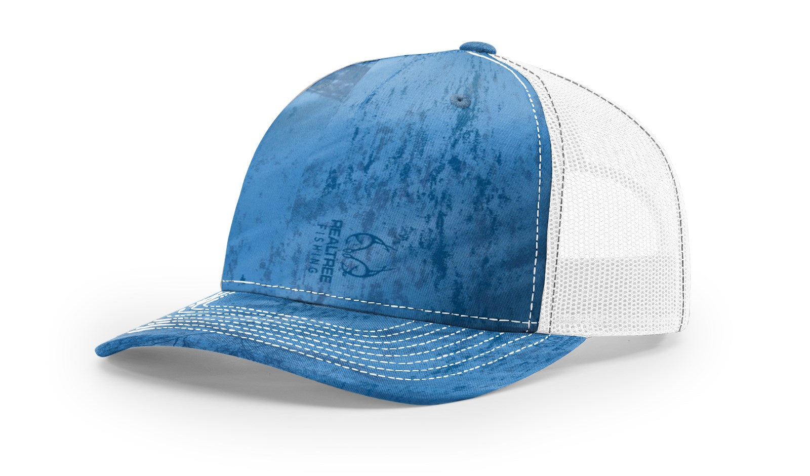 Realtree Fishing Blue/White Printed Five Panel Trucker
