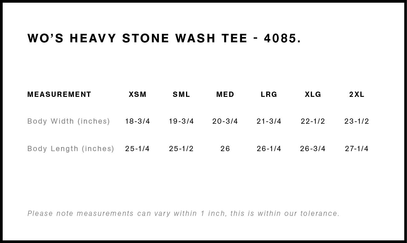 Wo's Stone Wash Heavy Tee | 4085  grouped