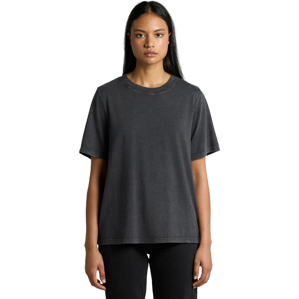 Front View of  Wo's Stone Wash Heavy Tee | 4085  grouped
