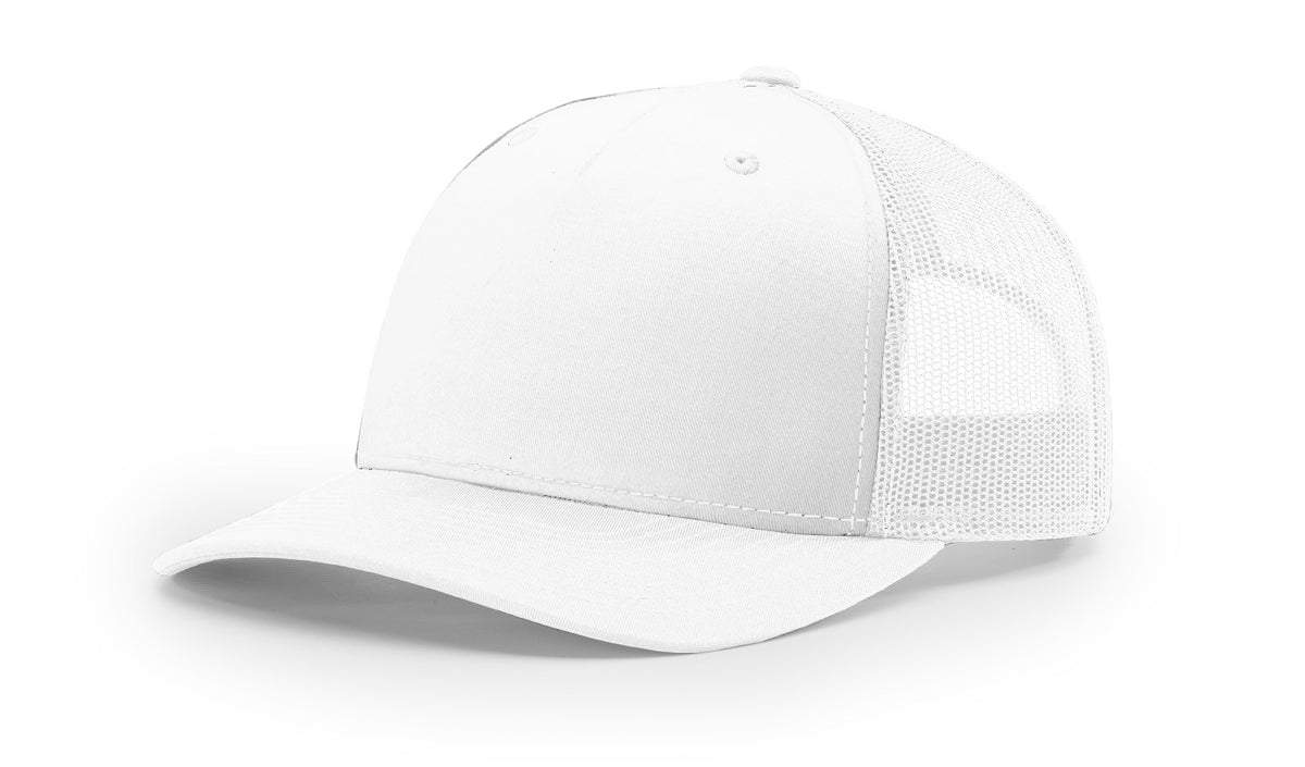 White Five Panel Trucker