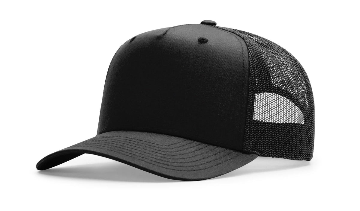 Black Five Panel Champ Trucker
