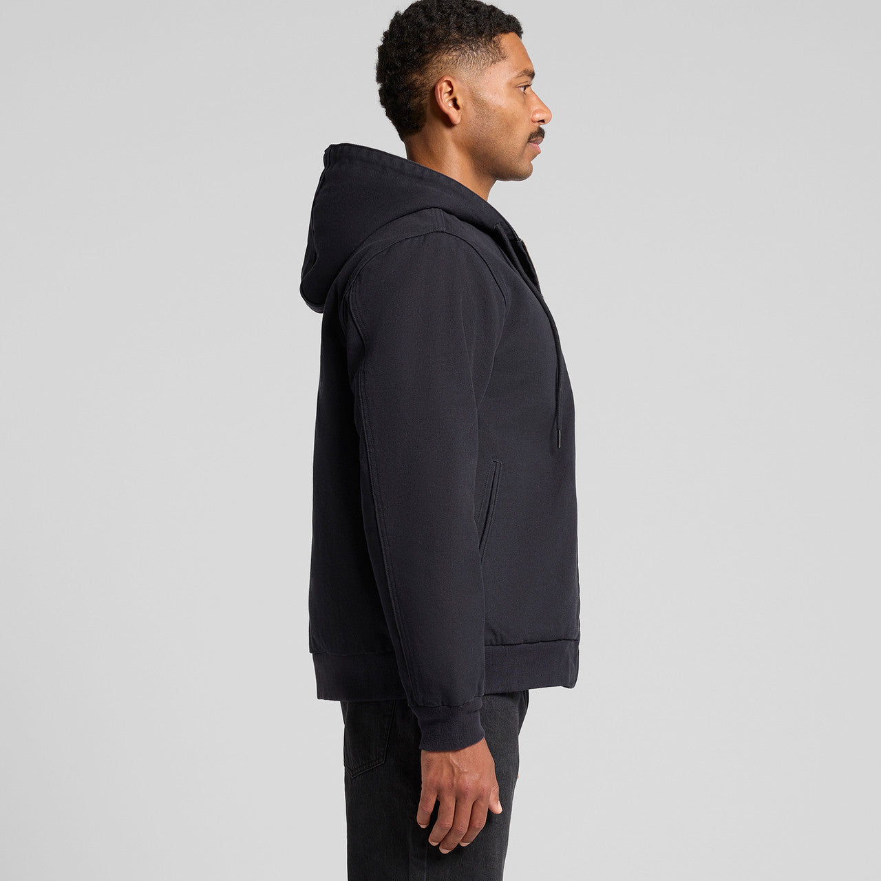 Left View of  Canvas Bomber Hood Jacket | 5532  grouped