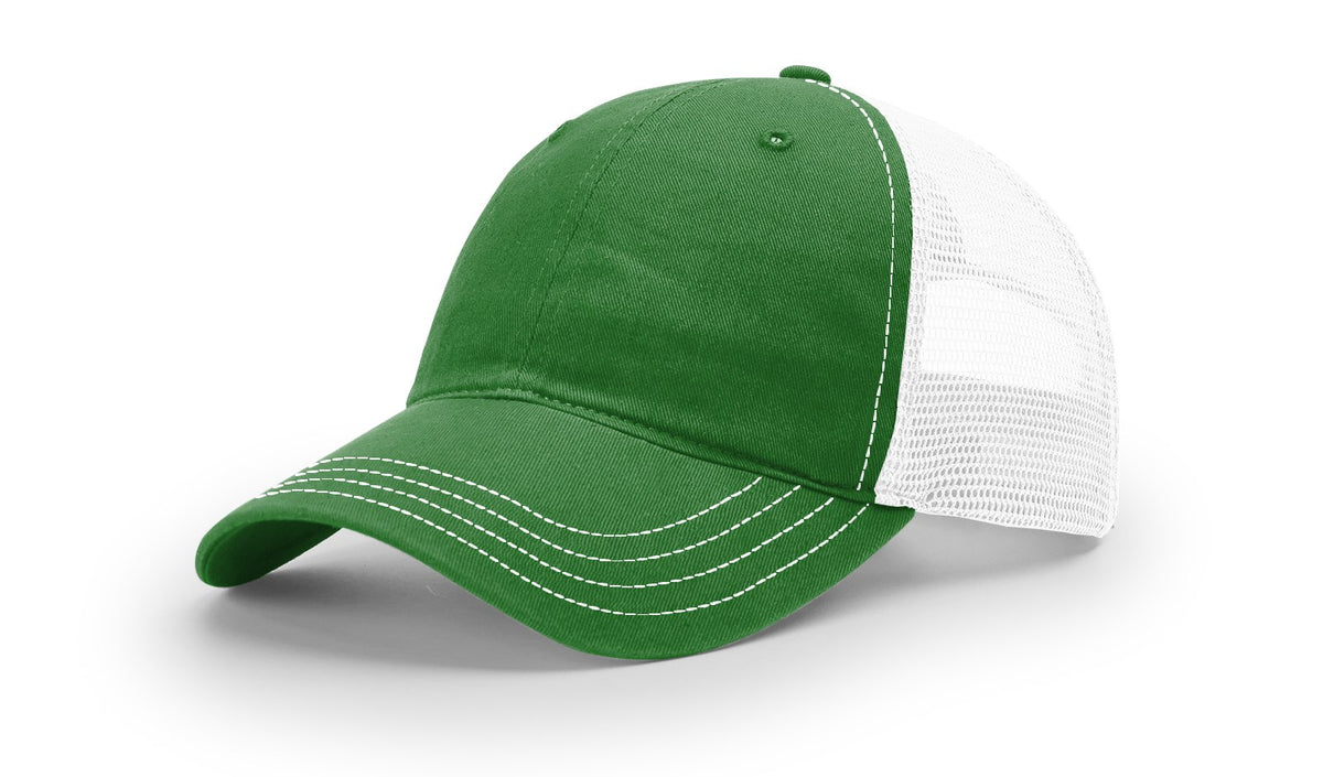 Kelly/White Garment Washed Trucker