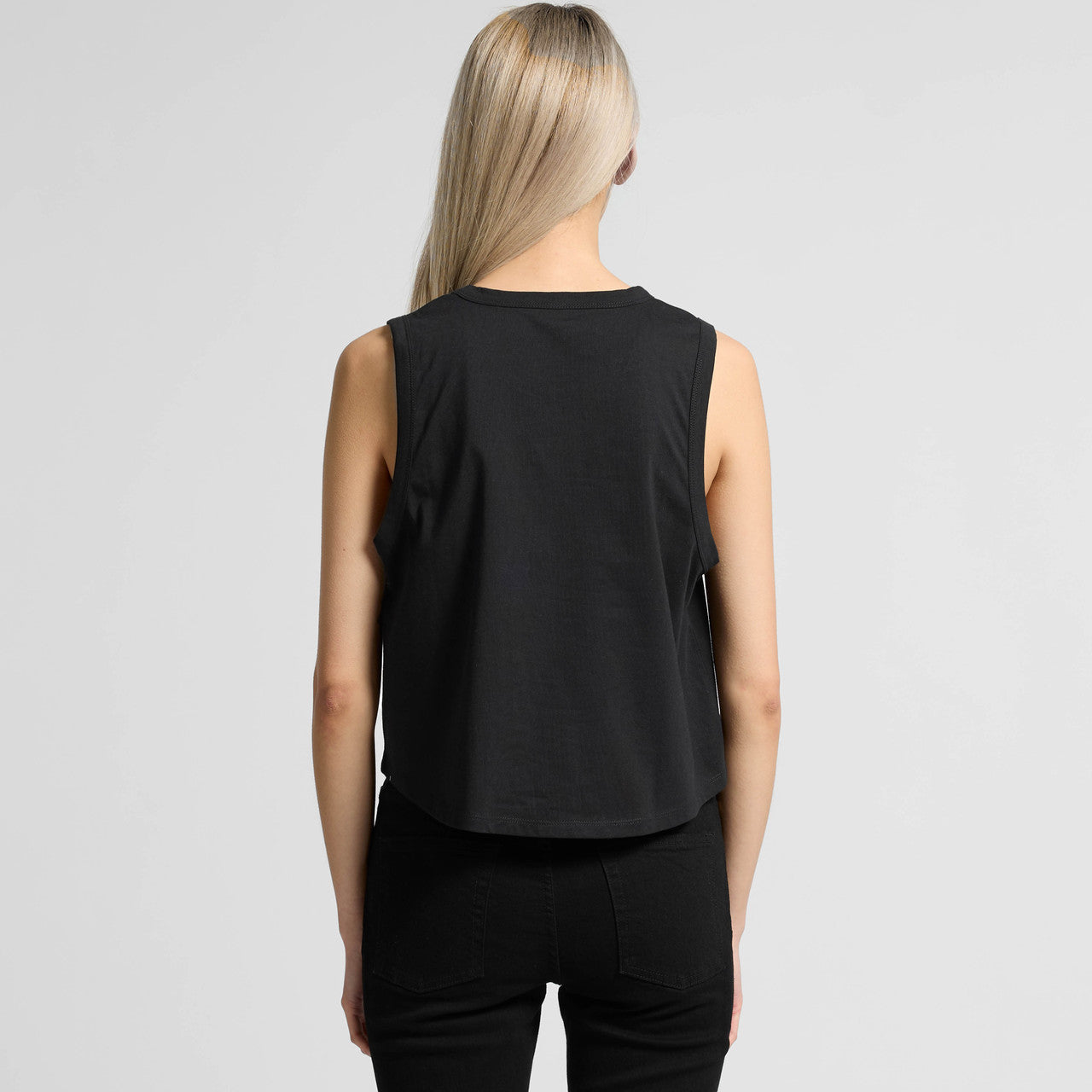 Rear View of  Wo's Martina Crop Tank | 4091  grouped