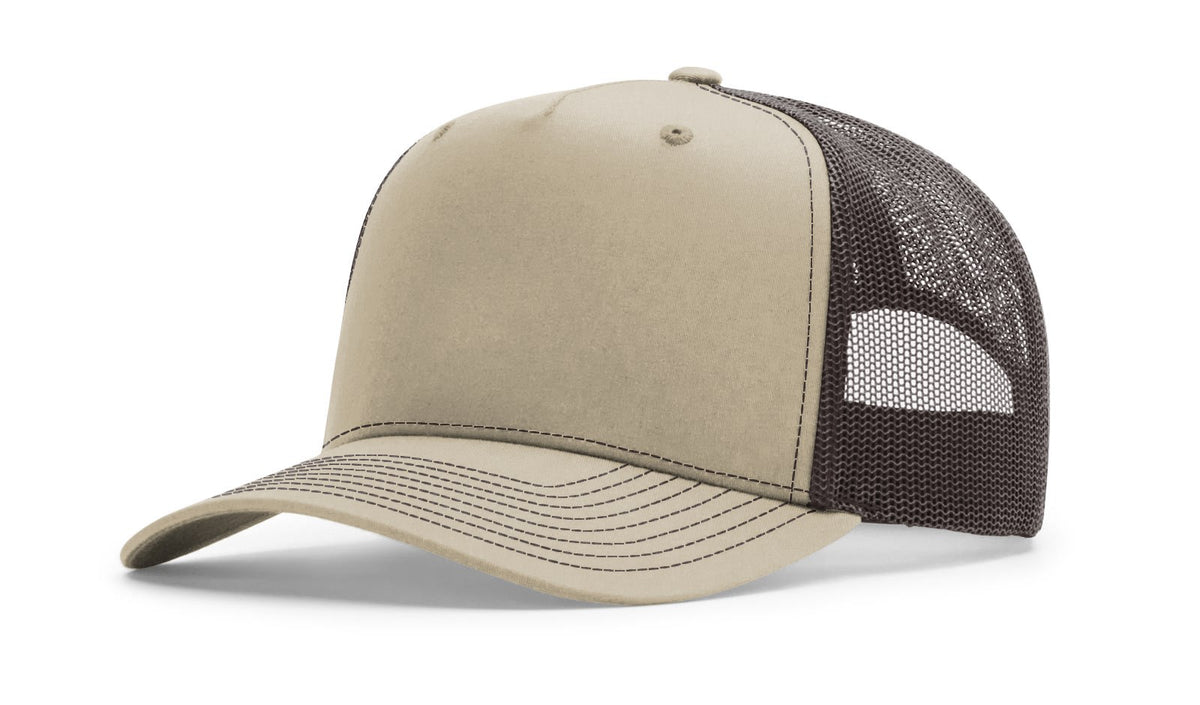 Khaki/Coffee Five Panel Champ Trucker