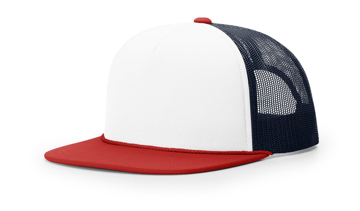 White/Navy/Red Foamie Trucker