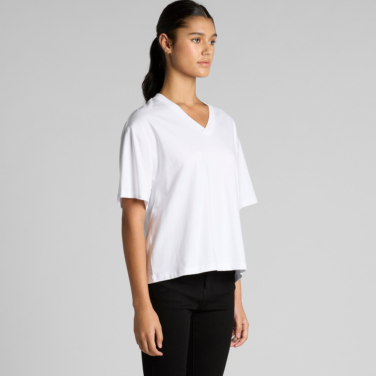 Right View of  Wo's Martina V Neck Tee | 4095  grouped