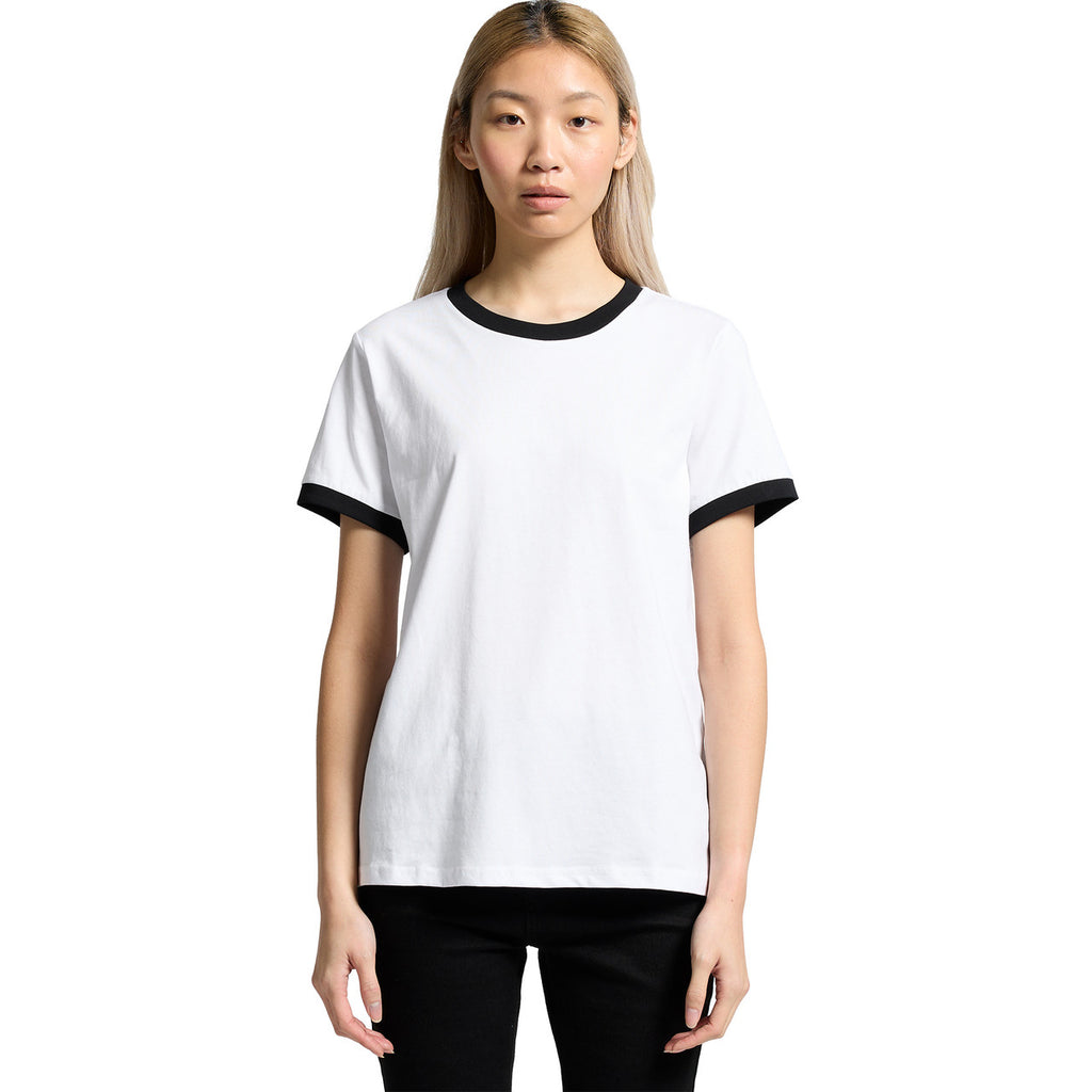 Front View of  Wo's Maple Ringer Tee | 4053  grouped