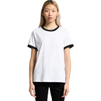 Front View of  Wo's Maple Ringer Tee | 4053  grouped