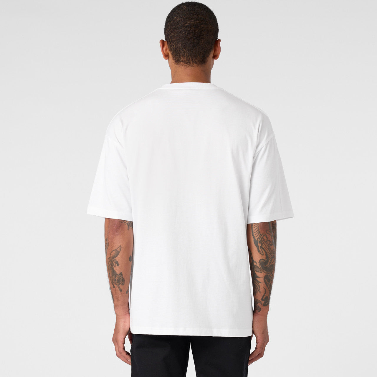 Rear View of  Block Oversized Tee | 5052  grouped