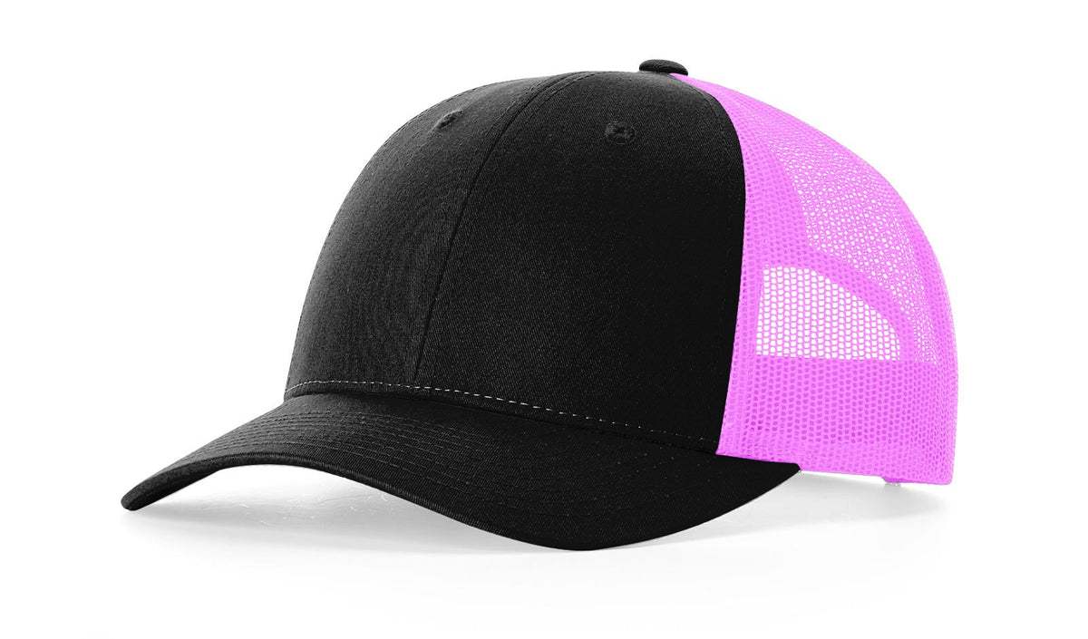 Black/Neon Pink Low Pro Trucker