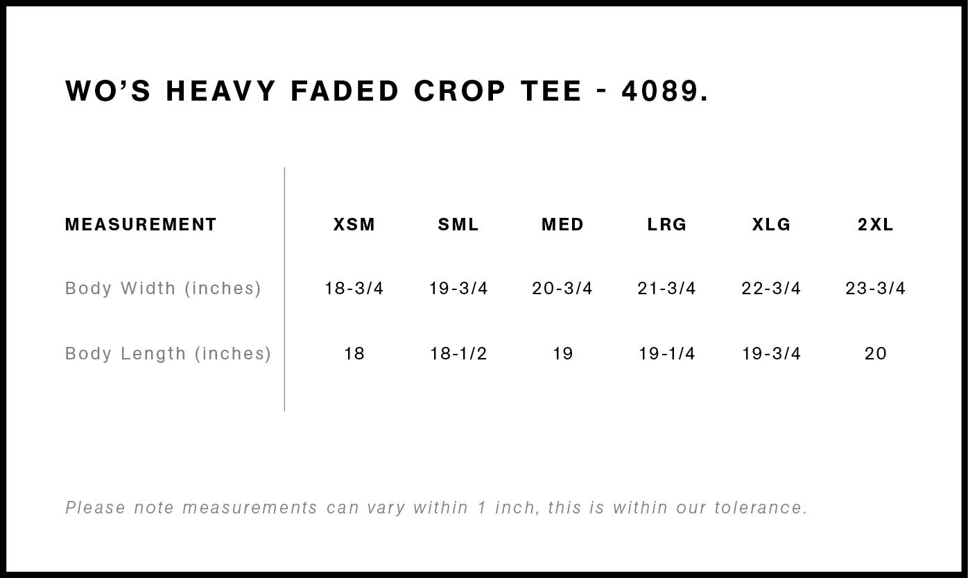 Wo's Heavy Faded Crop Tee | 4089  grouped