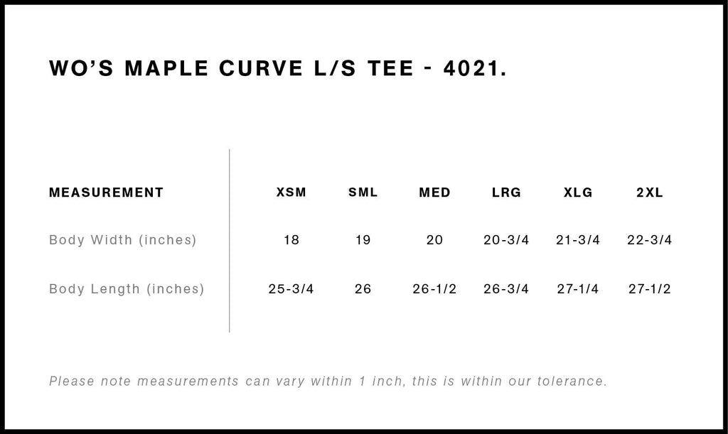 Wo's Maple Curve L/S Tee | 4021  grouped