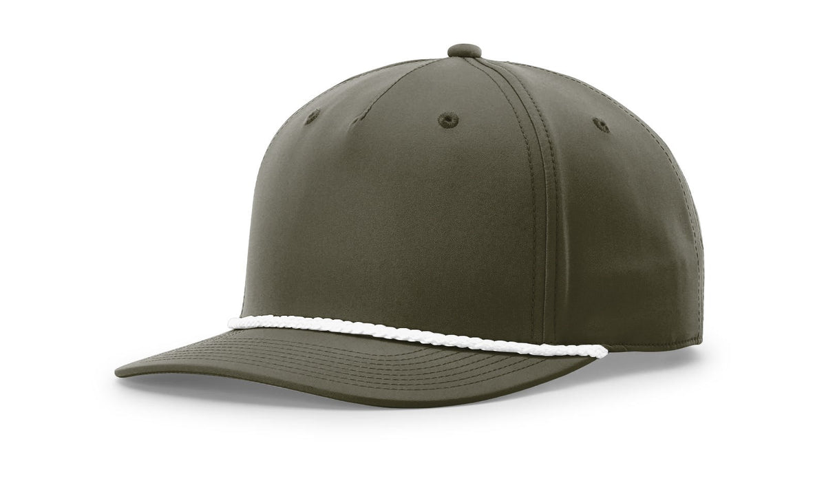 Dark Olive-White 5 Panel Classic Rope Cap