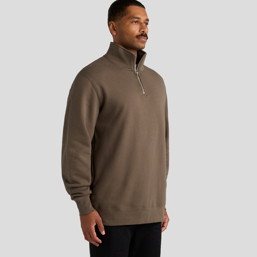 Right View of  Stencil Half Zip Crew | 5125  grouped