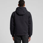 Rear View of  Canvas Bomber Hood Jacket | 5532  grouped