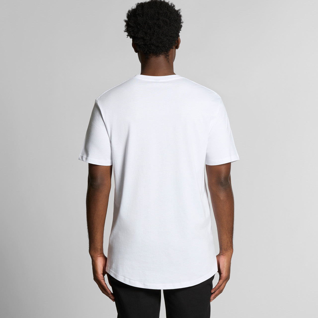 Rear View of  Staple Curve Tee | 5076  grouped