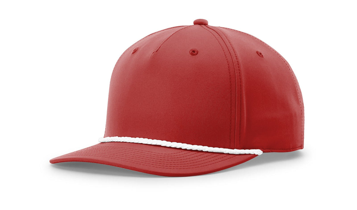 Red-White 5 Panel Classic Rope Cap