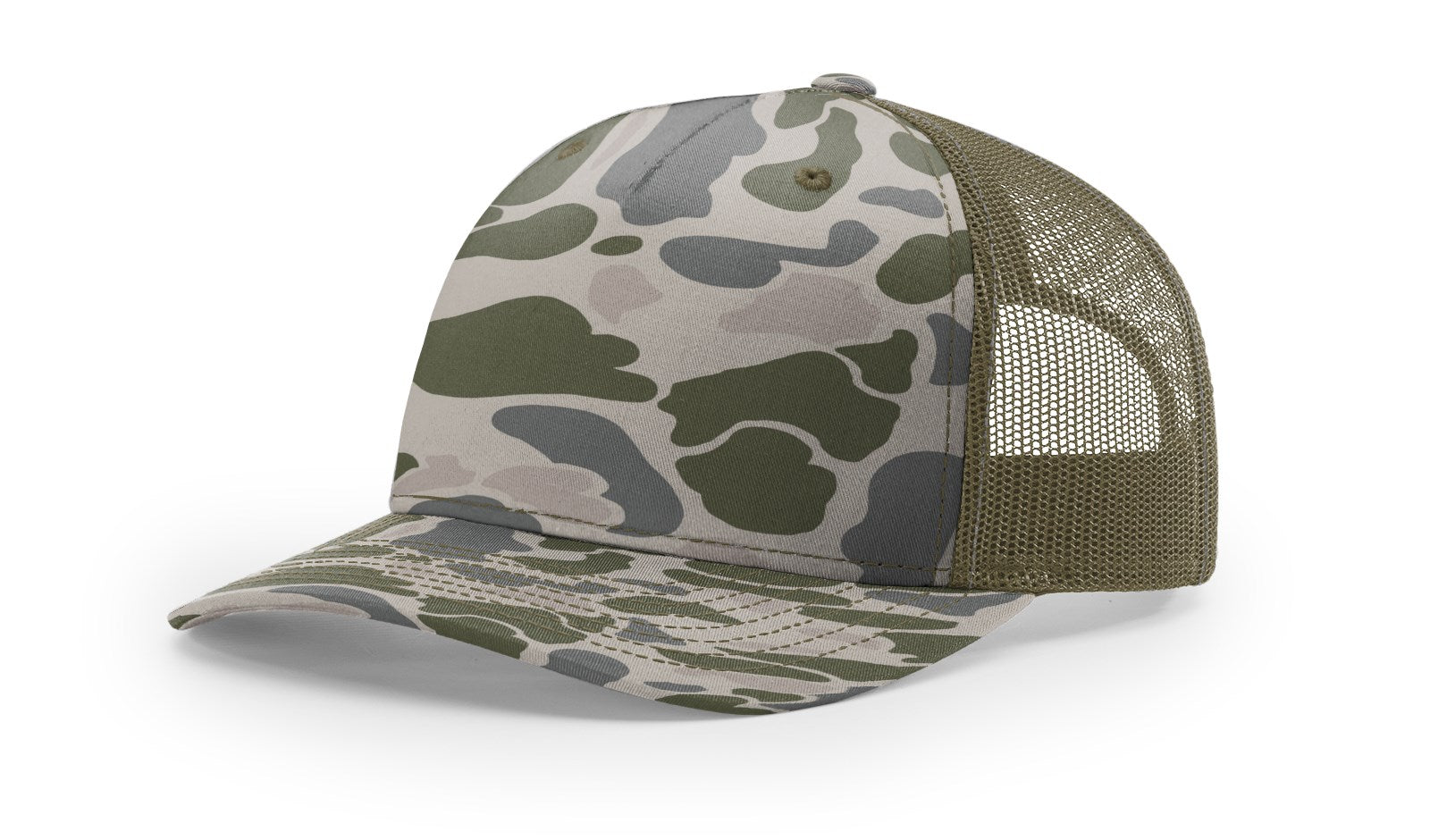 Marsh Duck Camo/Loden Printed Five Panel Trucker