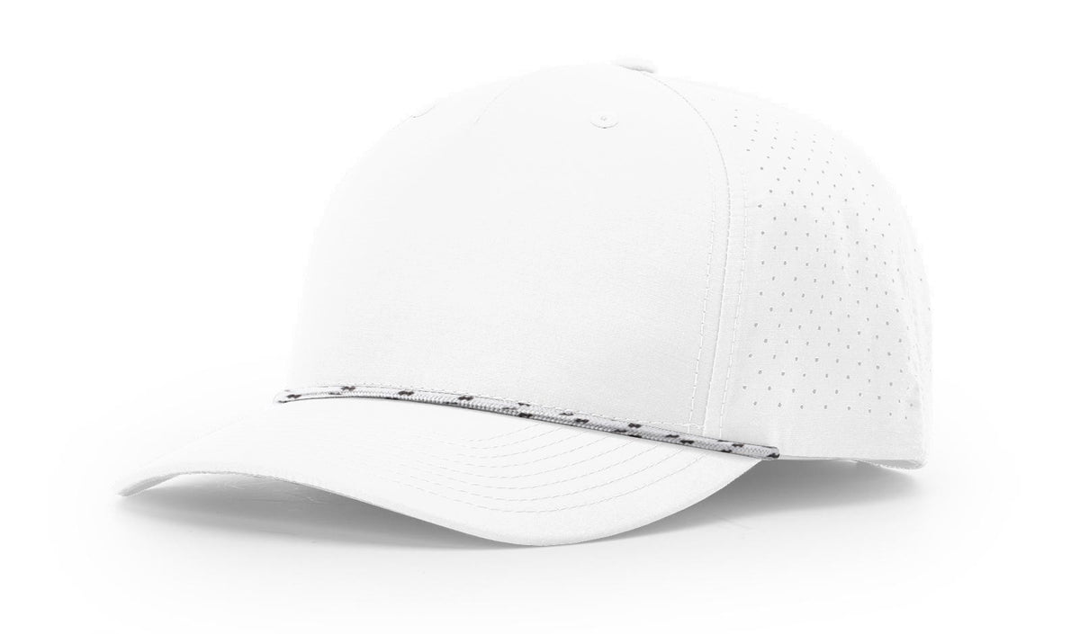 White/White-Black Laser Perf Performance Rope Cap