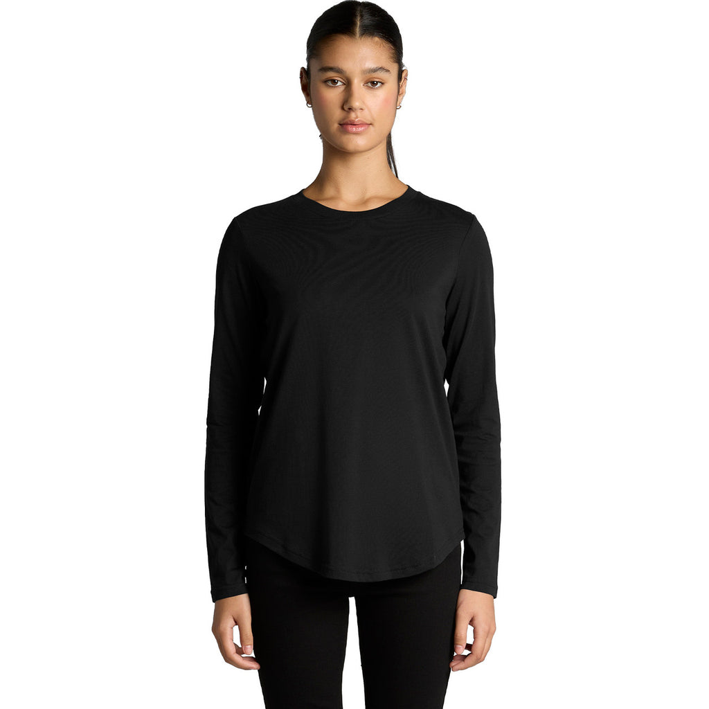 Front View of  Wo's Maple Curve L/S Tee | 4021  grouped