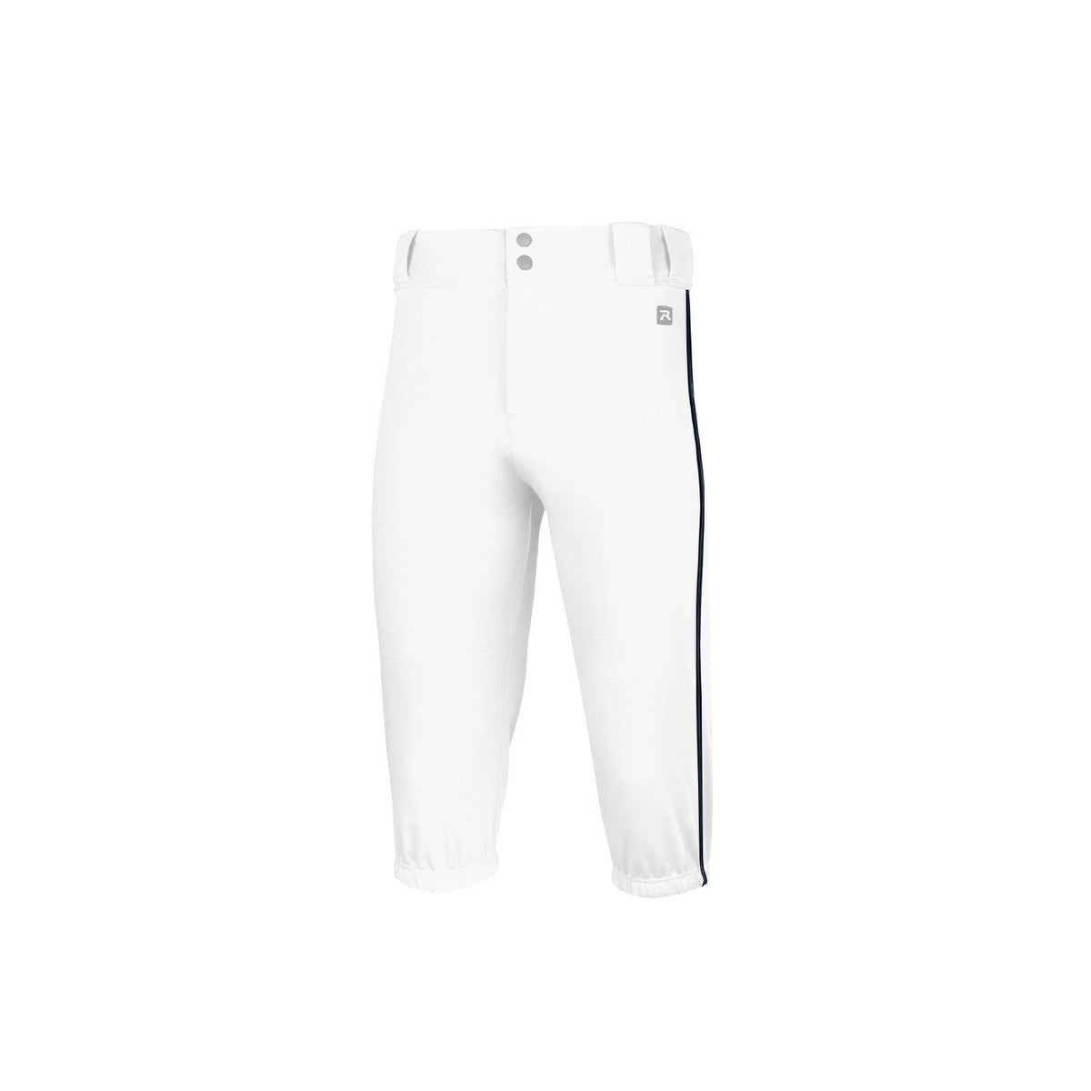 White/Navy Stock PTS Baseball Piped Knicker Pant