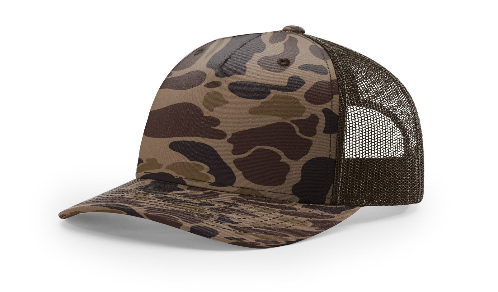Bark Duck Camo/Brown Printed Five Panel Trucker