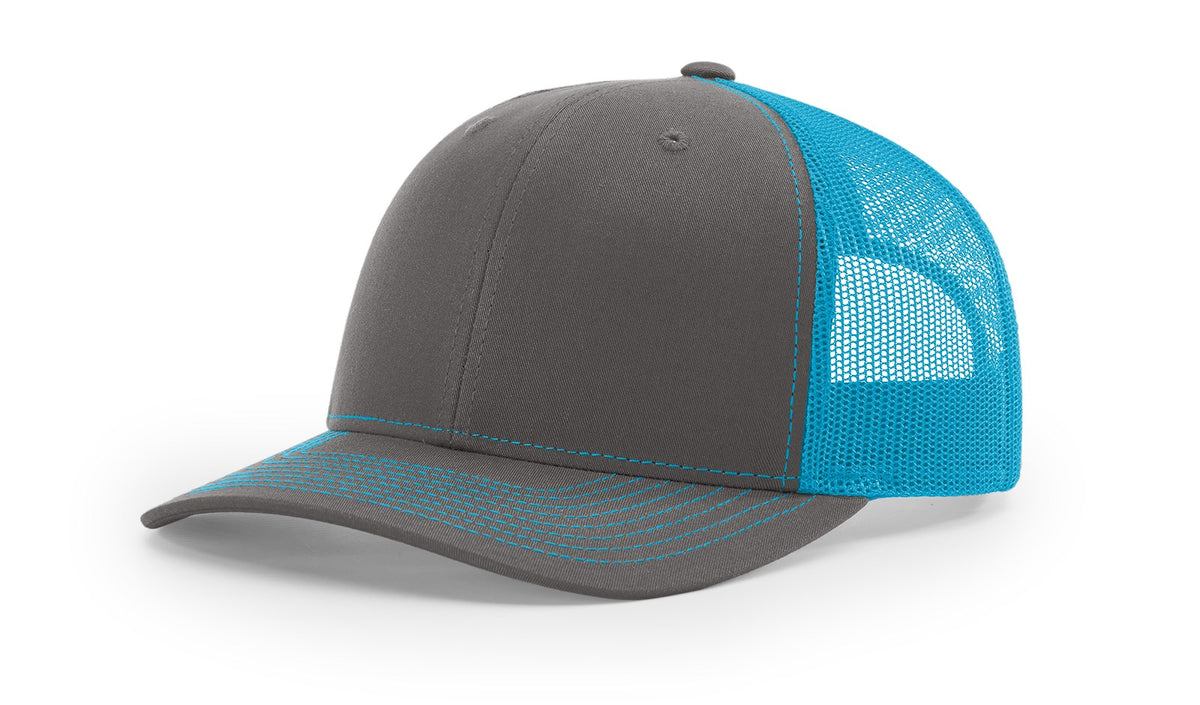 Charcoal/Neon Blue Trucker